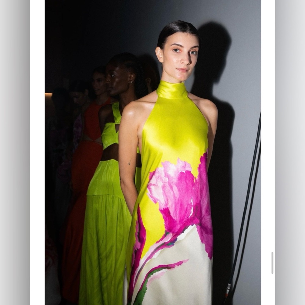 Silvia Tcherassi Chartreuse ‘Sherry’ Silk Gown - Picture 14 of 17